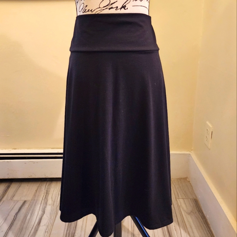 Midi yoga band skirt black large